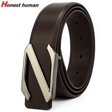 Brand High Quality Genuine Real Leather Belts For Men Fashion Luxury Cowhide Z Smooth Buckle Leather Belt cinturones para hombre 2024 - buy cheap