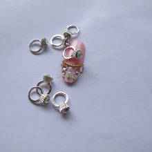 MD-248 10pcs Fancy Crystal Rhinestone Silver Ring Deco Metal Charms Metal Deco Charms Nail Art 2024 - buy cheap