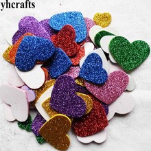 1bag/LOT.Mixed glitter heart foam stickers Baby room decoration Early learning educational toys Kindergarten craft diy toys 2024 - buy cheap