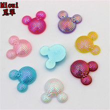 Micui 100PCS 16mm Cute Mouse Head flatback Acrylic Rhinestones crafts clothing Jewelry Accessories DIY decoration ZZ637 2024 - buy cheap