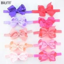 10pcs/lot 30 Color U Pick Elastic Headband with 4.5 Inch Ribbon Bow Knot Girl Bandeau Accessoreis Neon Color Available FDA93 2024 - buy cheap