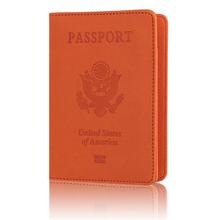 Gran oferta de funda protectora para pasaporte de viaje para funda de pasaporte de Estados Unidos de cuero americano para el titular de la tarjeta de crédito empresarial 2024 - compra barato