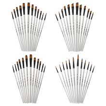 12Pcs Artist Paint Brush Set Nylon Bristles Watercolor Acrylic Oil Painting Slant Flat Round Pointed Pen Tip Wood Handle Art Acc 2024 - buy cheap