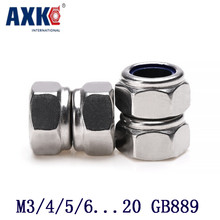 2019 Real Sale Axk 304 Stainless Steel Nylon Insert Self-lock Nuts (nyloc) Hex Lock Nut Fine Thread A2-70 M3/4/5/6...20 Gb889 2024 - buy cheap