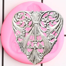 3D Craft Heart Relief Silicone Molds Flower Border Fondant Mold Wedding Cake Decorating Tools Candy Chocolate Gumpaste Mould 2024 - buy cheap