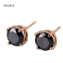 Small Zircon Crystal Stud Earrings 2017 Fashion Gold-color Earring Black Crystal Stud Earrings for Women Jewelry E033b 2024 - buy cheap