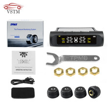 Sistema de monitoramento pressão dos pneus tpms movido a energia solar digital display lcd sistema de alarme de segurança automática com 4 sensores externos 2024 - compre barato