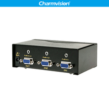 Charmvision-conmutador de Audio VA201R, 2 puertos VGA, control remoto de escaneo automático, VGA, 3,5mm, AUX, Audio, interruptor de control simultáneo 2024 - compra barato