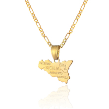 Ethlyn Sicilia Map pendant & necklace for women & men Gold Color Sicilia map fashion birthday /anniversary gift P21 2024 - buy cheap