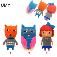 cartoon sweater fox/owl/pretty girl pen drive 64gb 32gb 16gb 8gb 4gb usb flash drive cute animal memory stick  pendrive gifts 2024 - buy cheap