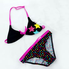 Novo bikini de duas peças para meninas, trajes de banho fofos com estampa de estrela para crianças 041 2024 - compre barato