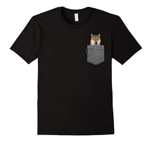 2019 Fashion 100% Cotton Slim Fit Top  Dog in Your Pocket Tshirt Shiba Inu Shirt Doge Tee   T Shirt 2024 - buy cheap
