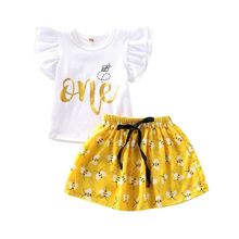 Newborn Kids Baby Girl Cotton Tops T-shirt+Tutu Skirts Dress 2Pcs Outfit Set Toddler Children Summer Floral Sunsuit Clothes Set 2024 - buy cheap