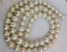 One Strands huge Real Pearl 12x15mm Bright White Pearl Baroque Natural Freshwater Pearl loose beads 35cm / 15inch 2024 - buy cheap