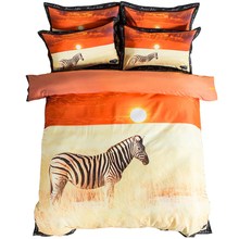 3d Animal Zebra Print Sunset Bedding Sets Twin Queen King Size Duvet Cover Cotton Bed Sheets Pillowcase Modern Home Textiles 2024 - buy cheap