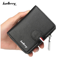 Baellerry designer's leather men wallet short zipper & hasp card purse fashion card holder for male brand man wallet new 2024 - buy cheap