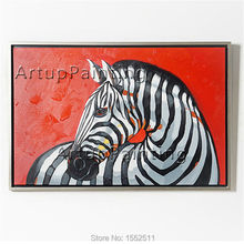 Modern abstract oil paintings on canvas for pop art zebra manual painting animals pop art household adornment picture 4 2024 - buy cheap