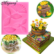 Mujiang Daffodils Flower Cake Border Silicone Molds Sugarcraft Fondant Cake Decorating Tools Cupcake Chocolate Gumpaste Moulds 2024 - buy cheap