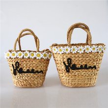 British style small daisies new flowers straw bag handbag woven bag gourd grass hand  shoulder bag 2024 - buy cheap