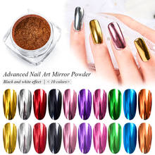MEET ACROSS 0.5g Nail Mirror Glitter Powder Metallic Color Nail Art Gel Polishing Chrome Flake Pigment Dust Decorations Manicure 2024 - buy cheap