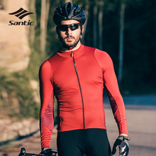 Santi camisa de ciclismo masculina, camiseta manga longa para homens, roupa de ciclismo profissional, camisa para time de bicicleta 2024 - compre barato