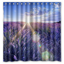 High Quality Custom Waterproof Bathroom Curtains lavender Polyester Fabric Shower Curtain 180*180cm 2024 - buy cheap