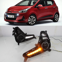 CSCSNL 1 Набор для Hyundai Grand I10 2017 2018 2019 LED DRL дневные ходовые огни Дневные Противотуманные фары аксессуары 2024 - купить недорого