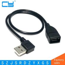 USB 2,0 кабель-удлинитель 100 см двусторонний дизайн левый и правый угловой 90 градусов 2024 - купить недорого