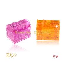 Rompecabezas 3d de cofre de la caja del Tesoro, modelo de cristal, ensamblado, juguete, 47 piezas 2024 - compra barato