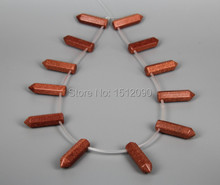 12pcs/strand Natural Red Goldstone Hexagon Beads Points Necklace Bulk,Top Drilled Faceted Bullet Shape Pendants Supplies 9x30mm 2024 - buy cheap
