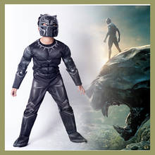 Хит! Черные костюмы Пантеры, детский мужской костюм на Хэллоуин, для мальчиков, для гражданских войн, Черная пантера, люксовый костюм для косплея, комбинезон супергероя 2024 - купить недорого
