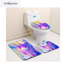 Frete grátis 3 peças almofada colorida rattan paspas tapete banheiro banheiro antiderrapante banyo banheiro 2024 - compre barato