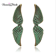 Banny Pink Vintage Metal Angel Wing Studs Earrings For Women Ethnic Alloy Pendant Post Earrings Chunky Earrings Pendiente Bijoux 2024 - buy cheap