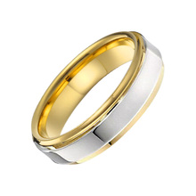 Anillos de boda clásicos bicolor, joyería de acero de titanio, anillo de dedo para hombres y mujeres, alianza de boda, 5mm 2024 - compra barato