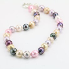 Unique Pearls jewellery Store,18inch Real Pearl Necklace,11-12mm Nugget Rainbow Freshwater Pearl Necklace,Bridesmaids Gift 2024 - buy cheap