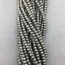 Pyrite Beads Natural Stone Faceted Rondelle Beads For DIY Jewelry Making 15.5"Strand MY1317 2024 - buy cheap
