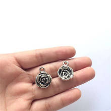 Zinc Alloy Flower Charms Vintage Antique Bronze and Antique Silver Rose Charms Diy Jewelry Accessories 10pcs T684 2024 - buy cheap