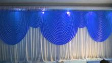 6m/20ft (w) x 3m/10ft (h) Royal Blue with White Wedding backdrop curtain wedding props  background veil B 2024 - buy cheap