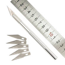 Hand Tools Non-Slip Metal Scalpel Knife Tools Kit Cutter Engraving Craft knives + 5pcs Blades Mobile Phone PCB DIY Repair 2024 - buy cheap