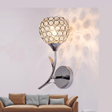 Настенный светильник E27, современный простой железный кристалл, светодиодные лампы, для гостиной, прохода, серебряные настенные светильники, креативное настенное освещение Z5 2024 - купить недорого