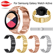 20 мм универсальный ремешок из нержавеющей стали для Samsung galaxy Watch Active 40 мм/galaxy Watch 42 мм регулируемый металлический браслет 2024 - купить недорого