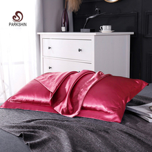 Parkshin Wine Red Size 48X74CM Healthy Pillow Case Home Textiles Decorative 100% Pure Satin Silk Throw Bedding Pillow Cover 2024 - buy cheap