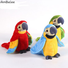 Ambelee kawaii falar papagaio brinquedos de pelúcia dança elétrica brinquedos de pelúcia para crianças papagaio brinquedo educativo para crianças 2024 - compre barato