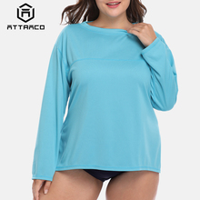 Camisa de roupa de banho feminina attraco, roupa de banho longo com proteção uv para praia upf 50 + 2024 - compre barato