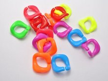 50 Mixed Color Acrylic Flat Twist Open Ring Beads 20X20mm Connector link Chain For Necklace Bracelet 2024 - buy cheap