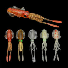 5 piezas 9,5 cm/12 cm/15 cm pesca suave señuelo luminoso calamar Señuelos de Pesca pulpo faldas señuelo de cebo Wobbler de Pesca de Mar Leurre 2024 - compra barato