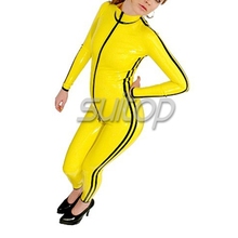 Body fantasia de látex amarelo brilhante 2024 - compre barato