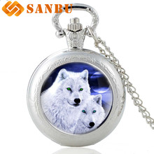 Fashion Retro Wolf Quartz Pocket Watch Vintage Men Women Classic Wolf Silver Pendant Necklace 2024 - buy cheap