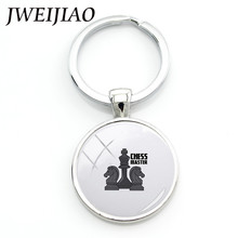 JWEIJIAO Chess Master Keychain Chessmen Glass Charms Keyring Key Chain Holder International Word Chess Lovers Collection Custom 2024 - buy cheap