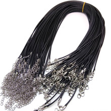 Wholesale 10pcs/lot 1.5 mm Black Leather Cord Wax Rope Chain Necklace 45cm Lobster Clasp DIY Jewelry Accessories 2024 - buy cheap